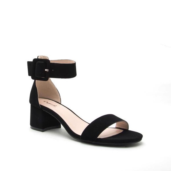 Black One Band Heeled Sandal - Picture 7 of 7